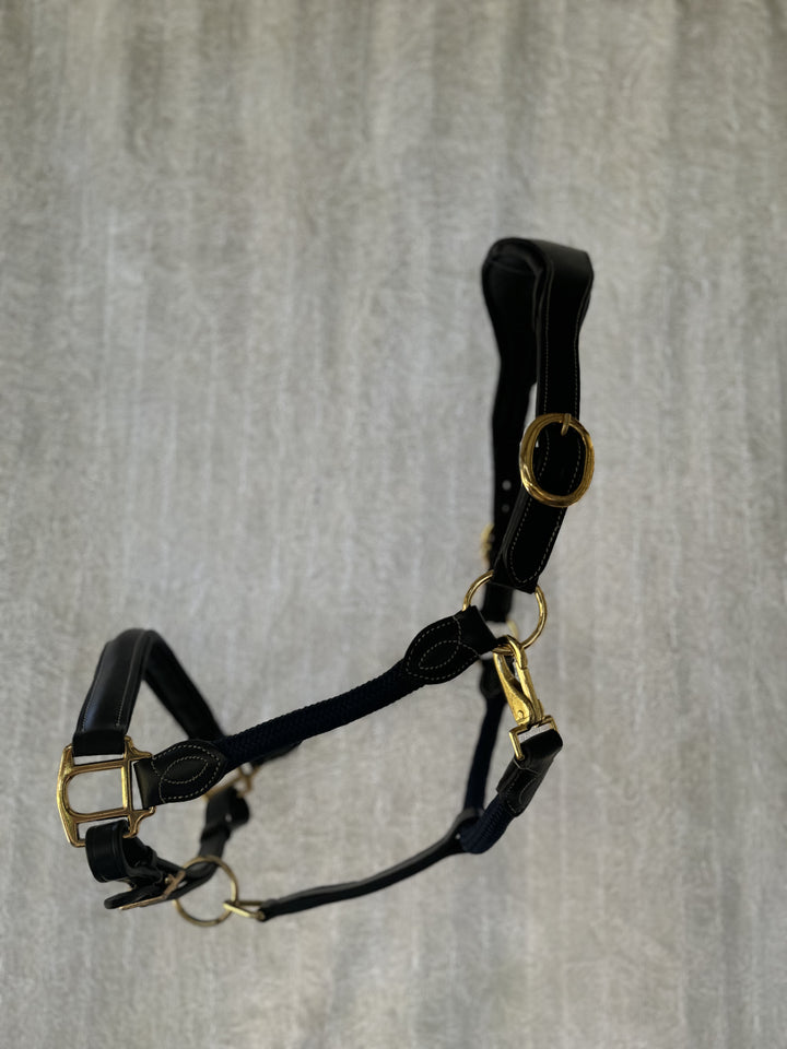 leather headcollar lavender rose