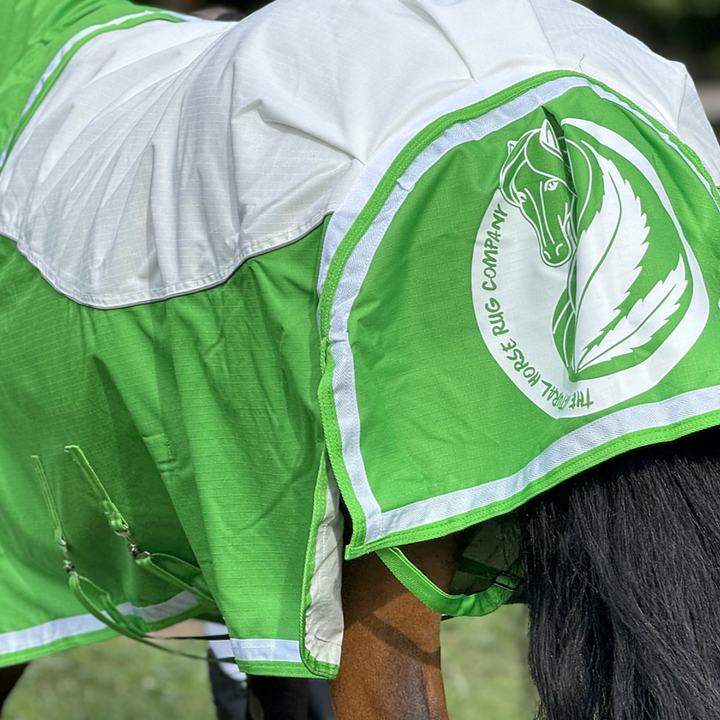 1200 Denier turnout rug Green and white